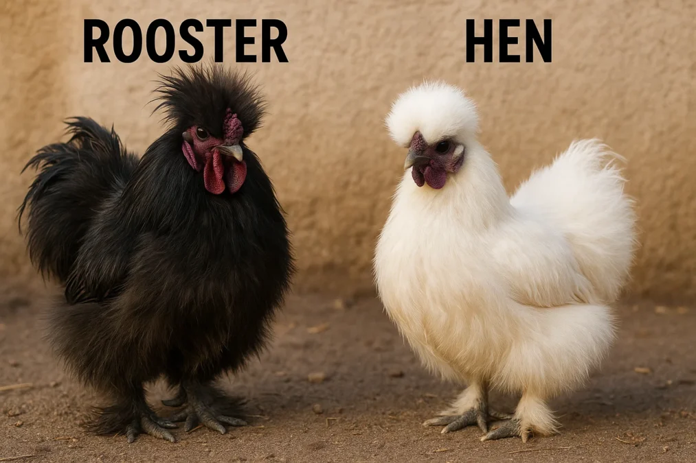 Silkie Rooster vs Hen