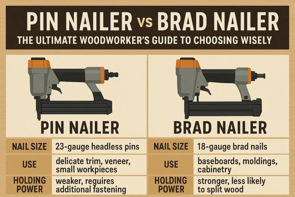 Pin Nailer vs Brad Nailer